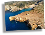 Foto aerea della Spiaggia di Cala Domestica