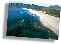 vista aerea spiaggia di plagemesu